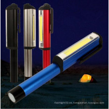 250 lúmenes de la antorcha de trabajo de luz magnética Pocket Clip Camping COB Pen luz